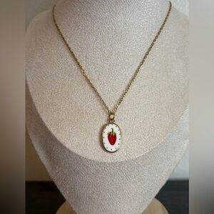Handmade Gold Strawberry Necklace | Waterproof & Tarnish Resistant